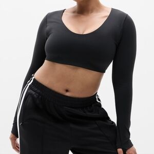 Athleta Transcend Scoop Crop Top Black NWT